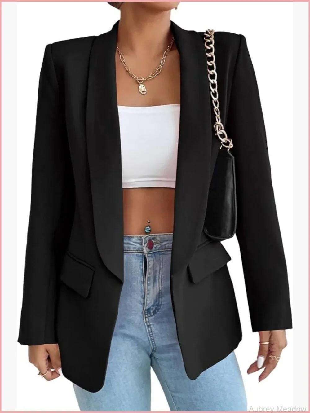 Womens Open Front Shawl Collar Blazer Long Sleeve Slim Fit Work Office Casual